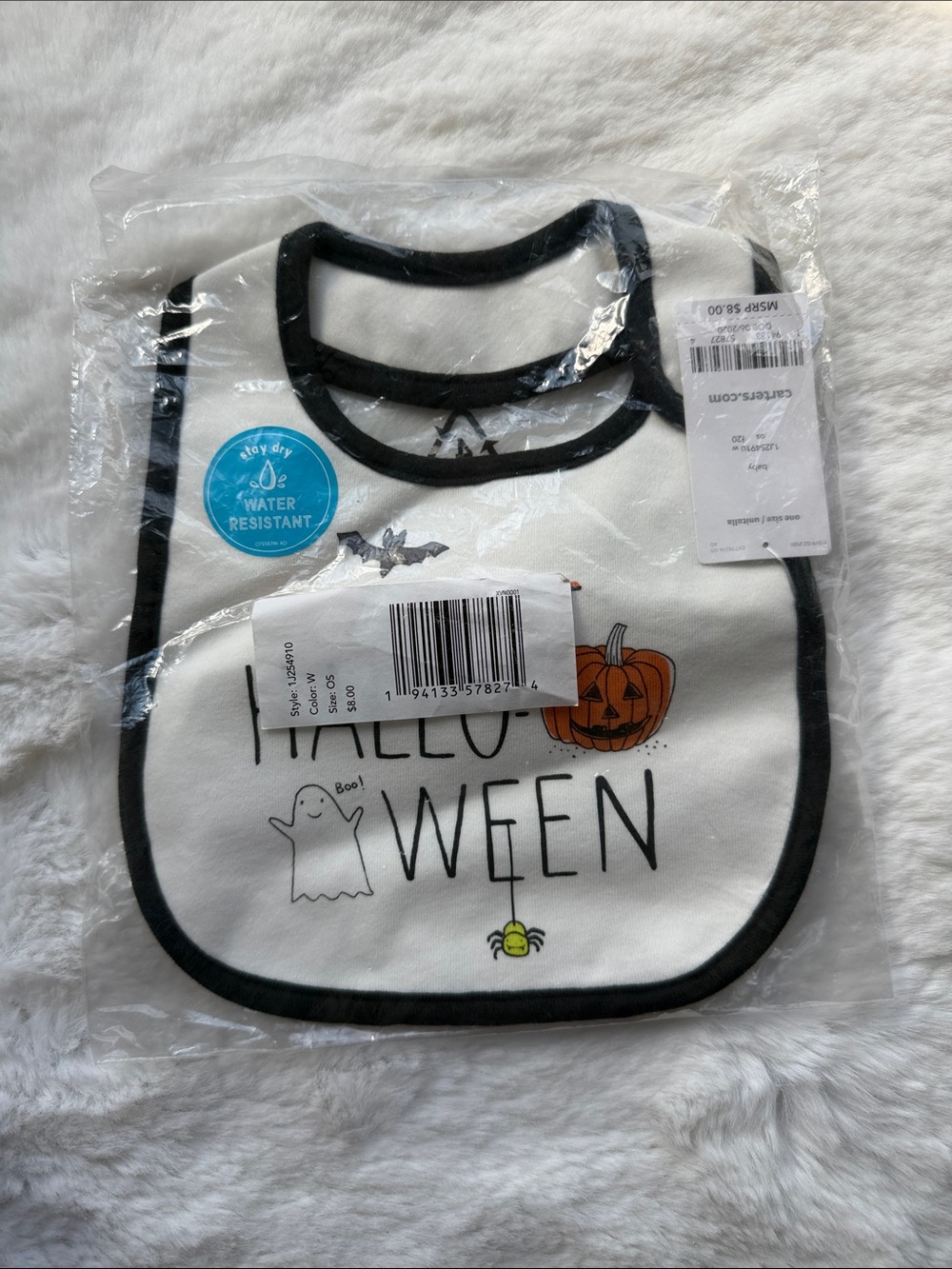 NWT Carters Halloween Baby Bib